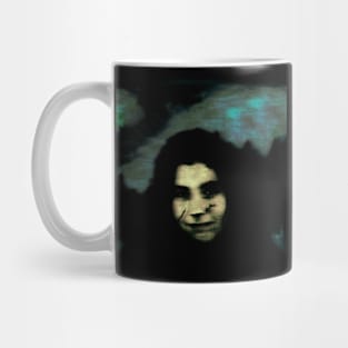 Beautiful girl, like in dream. Green, blue, yellow, black. Dark and beautiful. Mug